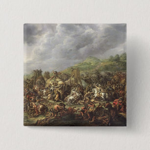The Defeat of Porus by Alexander the Great 2 Inch Square Button
