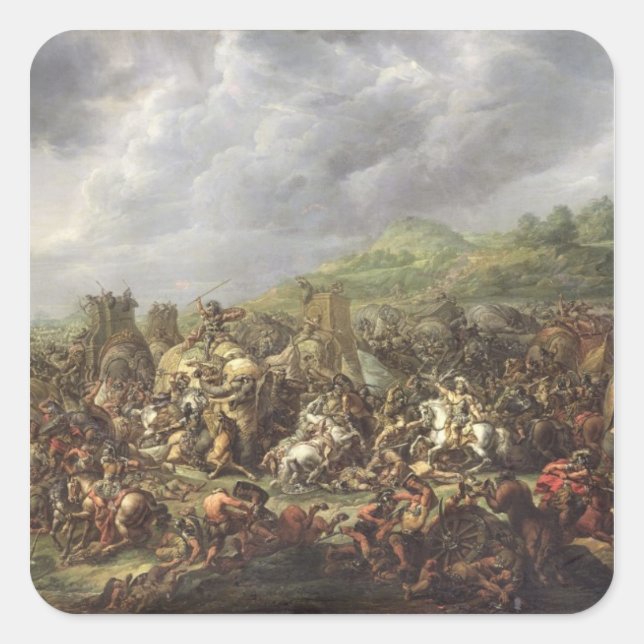 The Defeat of Porus by Alexander the Great Square Sticker (Front)