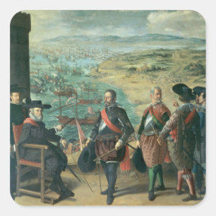 The Defence of Cadiz against the English, 1634 Square Sticker