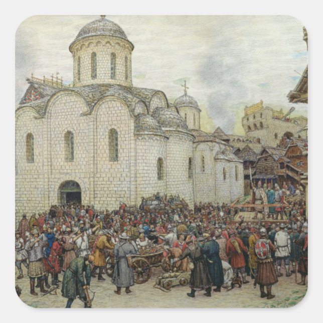The Defence of the Town, 1918 Square Sticker (Front)