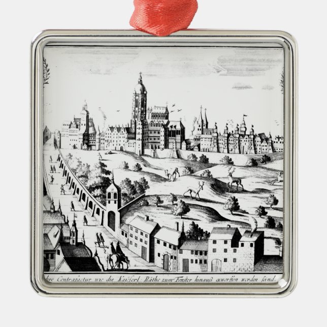 The Defenestration of Prague, 3rd August 1618 Metal Ornament (Front)