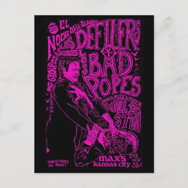 The Defilers at Max's Kansas City Postcard (Front)