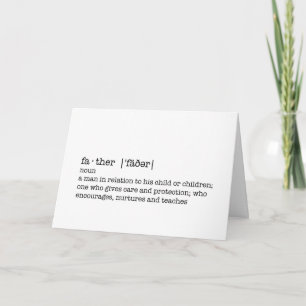 The Definition of a Father; Best Dad in the World Card