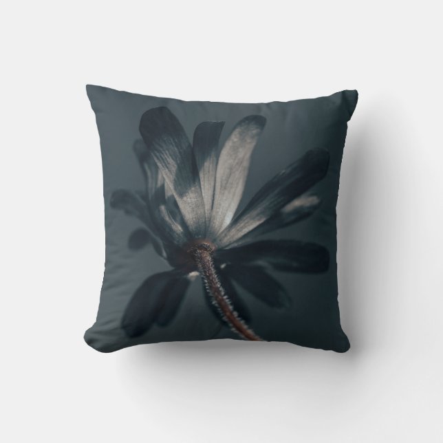 The Deliciously Dark Flower Throw Pillow (Front)
