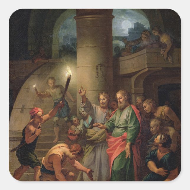 The Deliverance of St. Paul and St. Barnabas Square Sticker (Front)