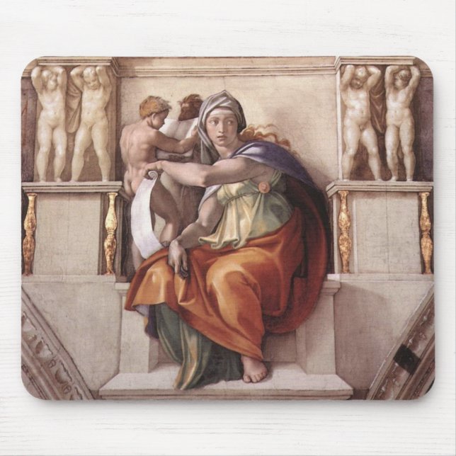 The Delphic Sibyl - Fresco Sistine Chapel Mouse Pad (Front)
