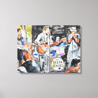The Delta Echoes Blues Band Neo-Expressionist Canvas Print