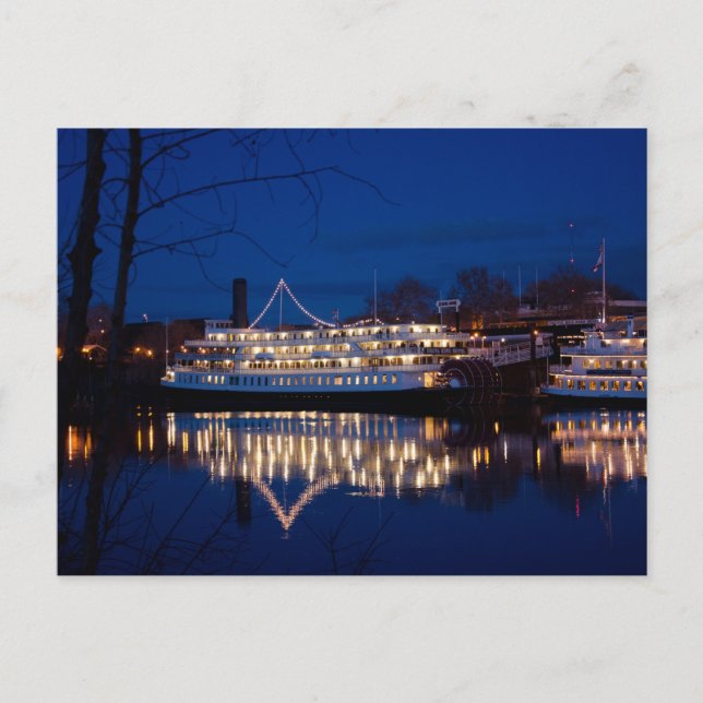 The Delta King at night - Sacramento, CA Postcard (Front)