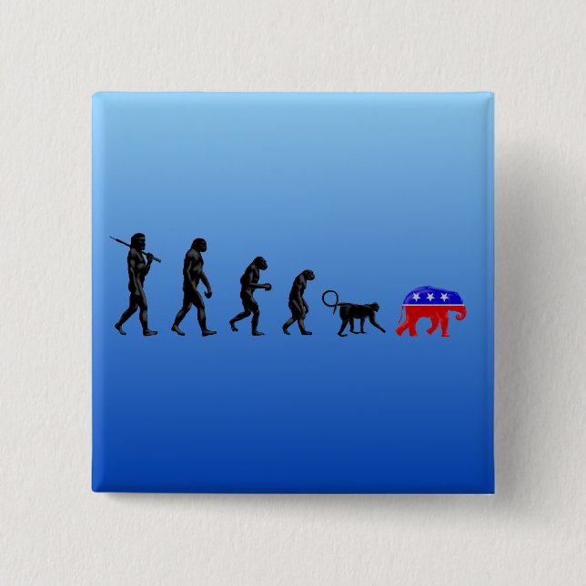 The Democratic Theory of Devolution 2 Inch Square Button (Front)