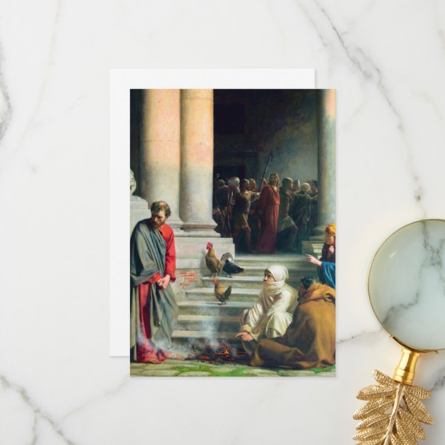 The Denial of Peter by Carl Bloch Thank You Card (Front/Back In Situ)