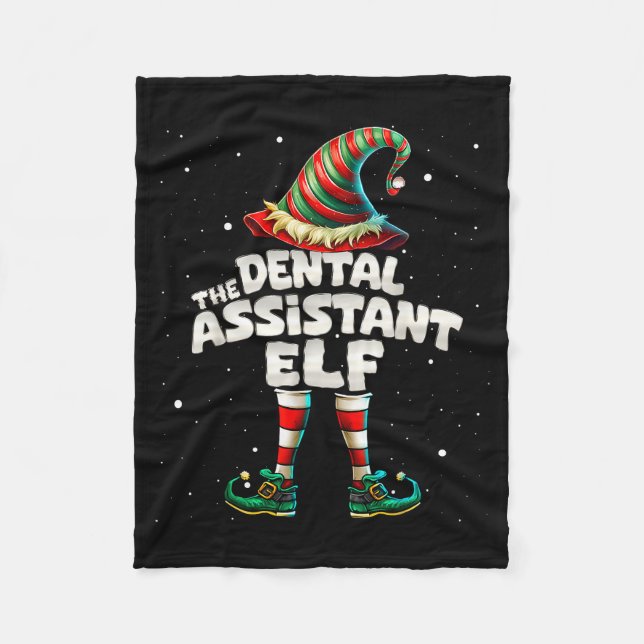 The Dental Istant Elf Family Matching Group Christ Fleece Blanket (Front)