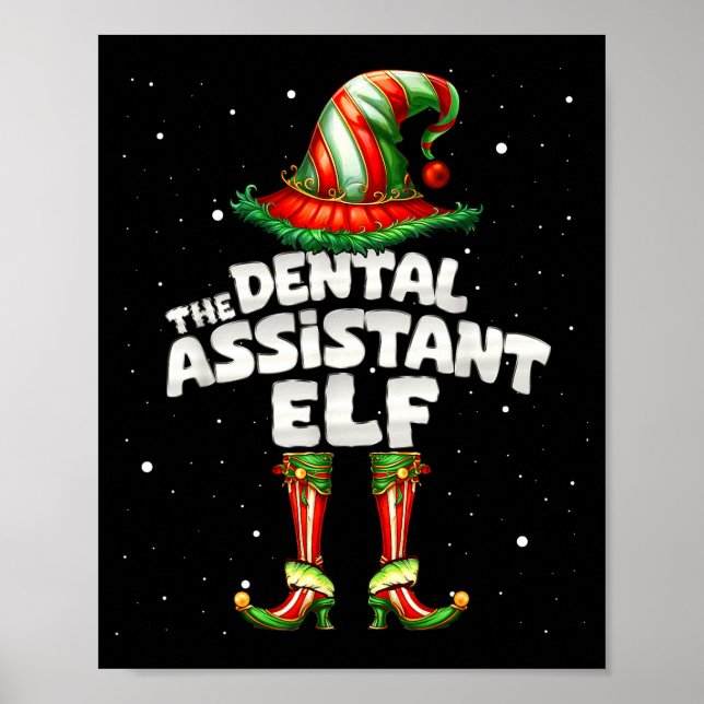 The Dental Istant Elf Family Matching Group Christ Poster (Front)