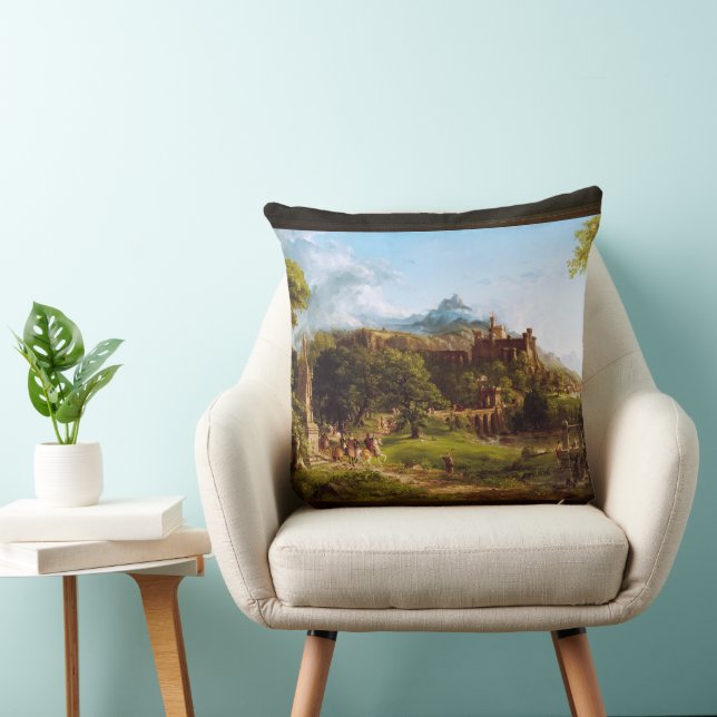The Departure by Thomas Cole Throw Pillow (Chair)