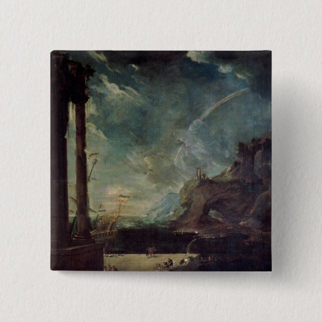 The Departure of Aeneas from Carthage 2 Inch Square Button (Front)