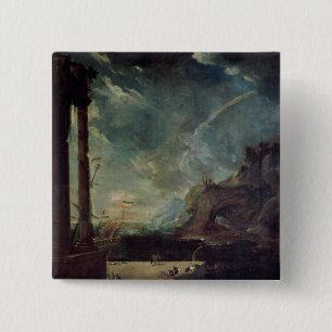 The Departure of Aeneas from Carthage 2 Inch Square Button