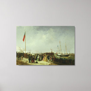 The Departure of the Steam Packet at Boulogne Canvas Print