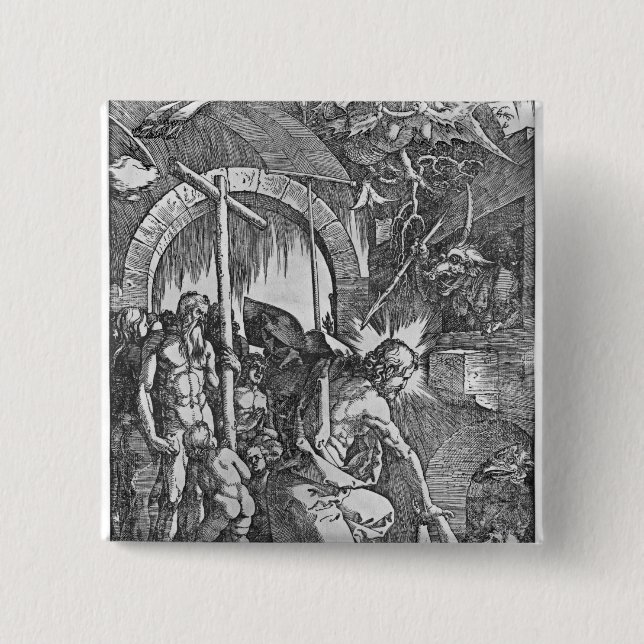 The descent of Christ into Limbo 2 Inch Square Button (Front)