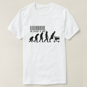The Descent of Man Funny Evolution Parody Shopping T-Shirt