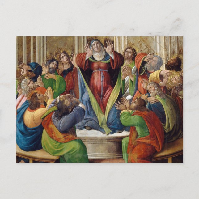 The Descent of the Holy Ghost by Botticelli Postcard (Front)