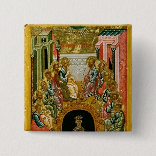 The Descent of the Holy Spirit 2 Inch Square Button (Front)