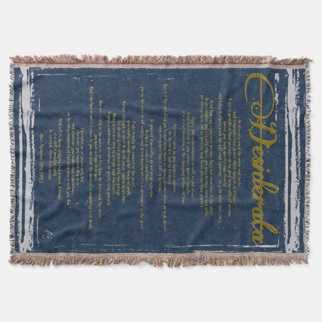 The Desiderata "Desired Things" Throw Blanket (Front)