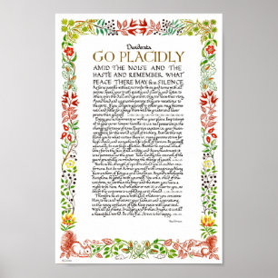 The Desiderata Poem by Max Ehrmann Wildflowers Poster