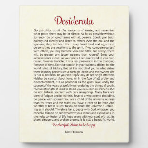 The Desiderata Tabletop Plaque