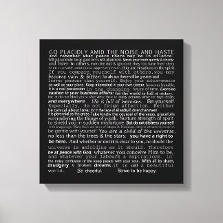The Desiderata Wall Hanging Canvas Print