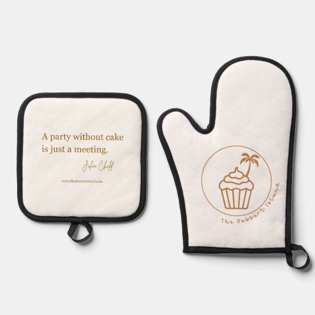 The Dessert Island - Oven Mitt & Pot Holder Set (Front)