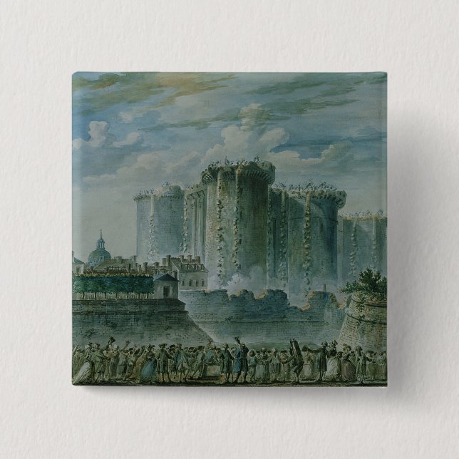 The Destruction of the Bastille, 14th July 1789 2 Inch Square Button (Front)