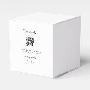 The details wedding website scan QR add couple nam Favor Box