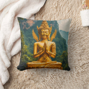 The Devata in Golden Light Throw Pillow