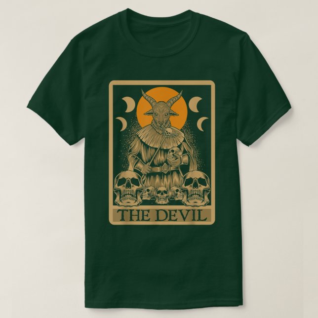 The Devil  Gothic Tarot Card Reading Fortune Telli T-Shirt (Design Front)