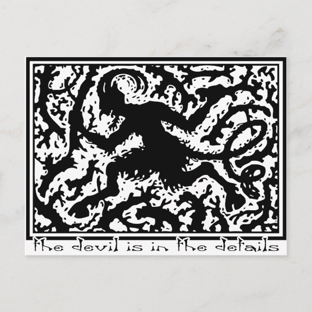 The Devil is in the Details Postcard (Front)