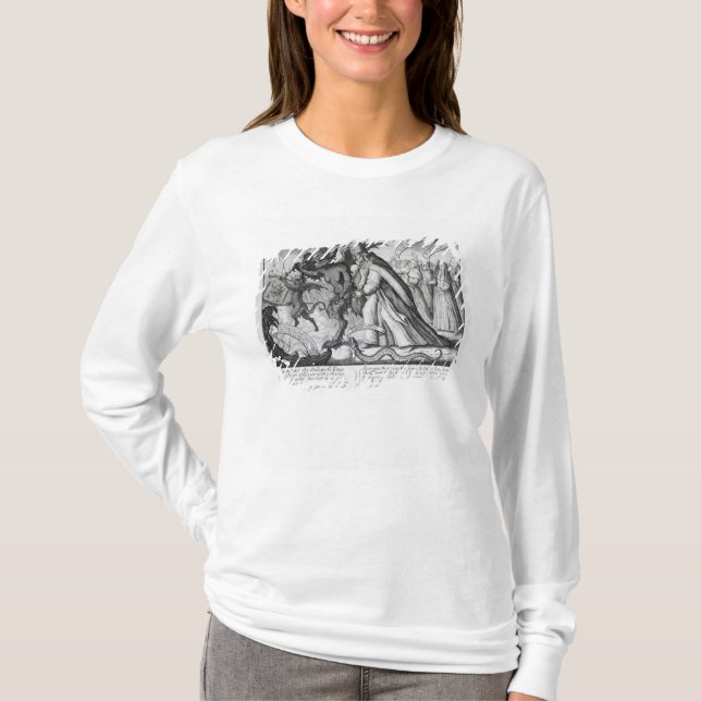The Devil leading the Pope in Chains, 1680 T-Shirt (Front)