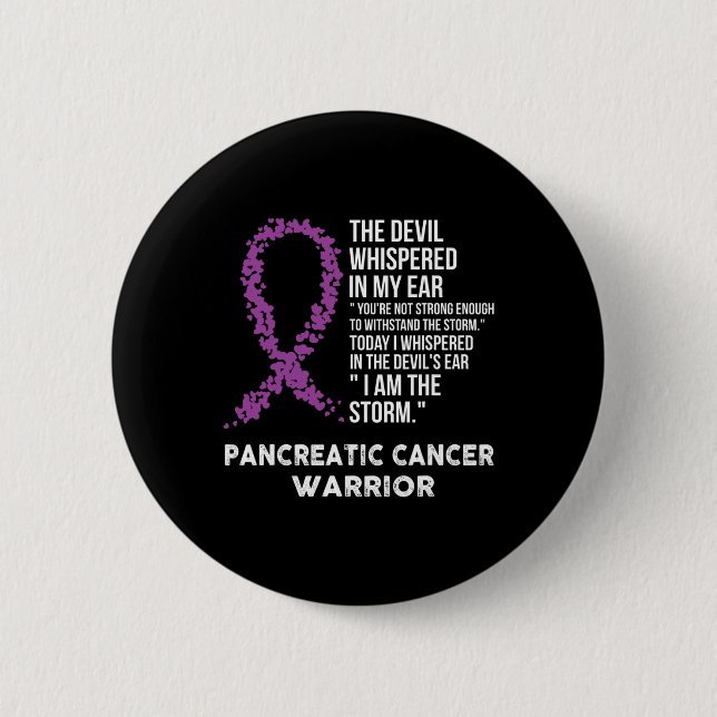 The Devil- Pancreatic Cancer Awareness Support Rib 2 Inch Round Button (Front)