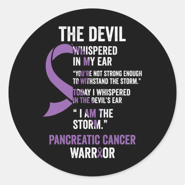 The Devil- Pancreatic Cancer Awareness Support Rib Classic Round Sticker (Front)