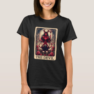 The Devil Tarot Card Horned Demon Goddess Skulls O T-Shirt