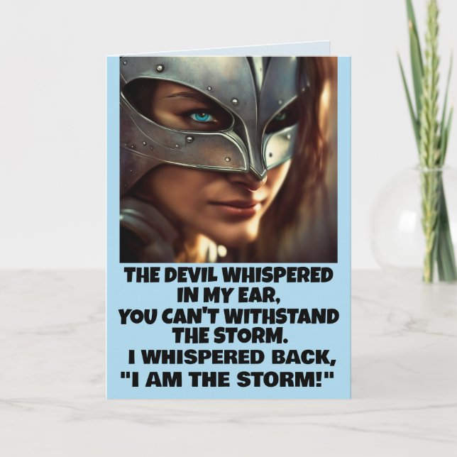 THE DEVIL WHISPERED IN MY EAR - GREETING CARDS (Front)