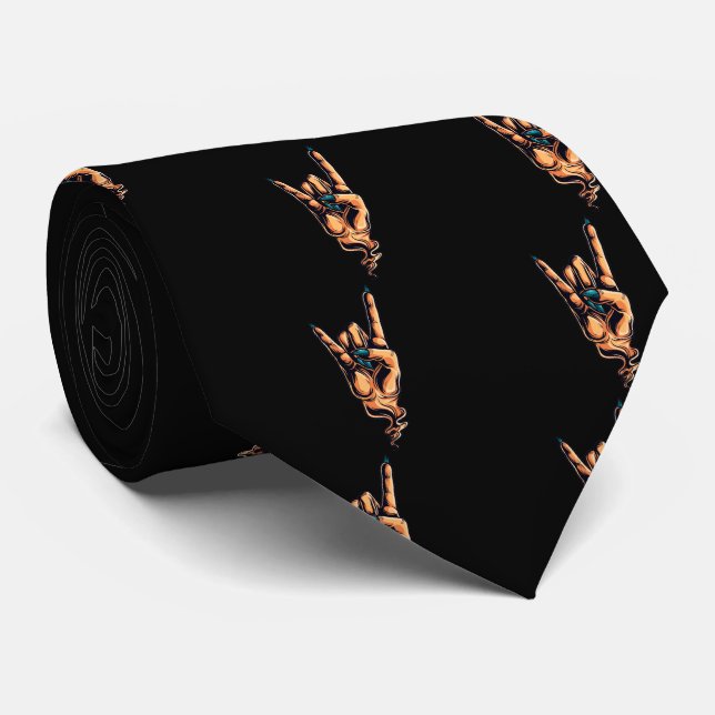The Devils Horns hand gesture Tie (Rolled)