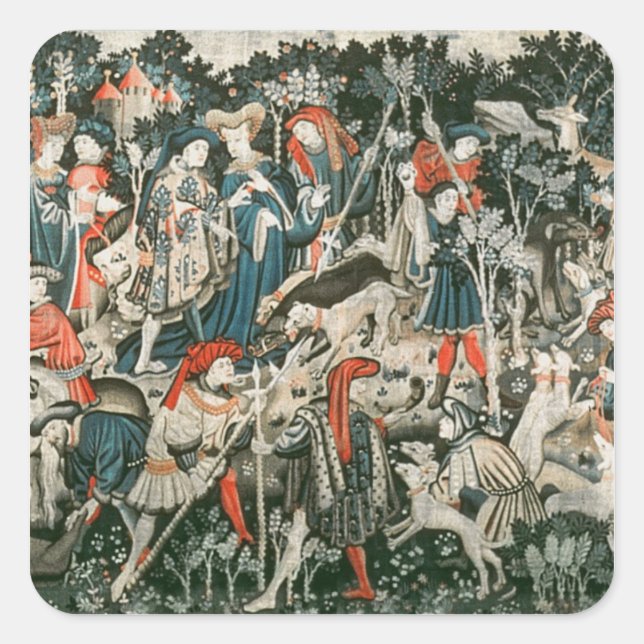 The Devonshire Hunting Tapestries Square Sticker (Front)
