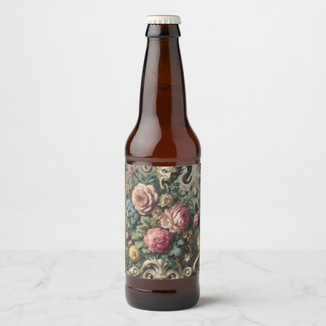 The Devourer of Bloom & Bone – Gothic Victorian Beer Bottle Label (Front)