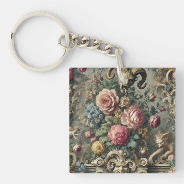 The Devourer of Bloom & Bone – Gothic Victorian Keychain (Front)