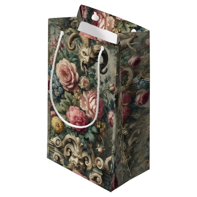 The Devourer of Bloom & Bone – Gothic Victorian Small Gift Bag (Front Angled)