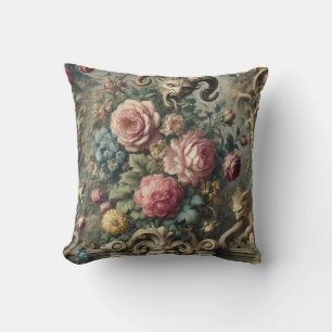 The Devourer of Bloom & Bone – Gothic Victorian Throw Pillow