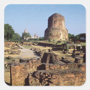 The Dhamekh stupa, c.500 AD Square Sticker