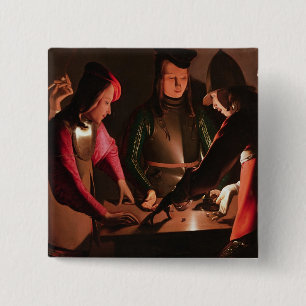 The Dice Players 2 Inch Square Button