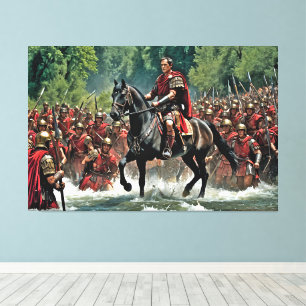 "The Die is Cast: Caesar's Rubicon Challenge" Canvas Print