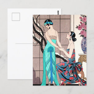 The difficult confession by George Barbier Postcard