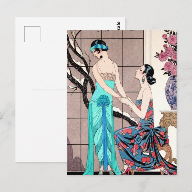 The difficult confession by George Barbier Postcard (Front/Back)